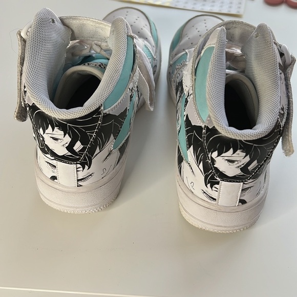 Muichiro Tokito Sneakers Air Mid Anime Mix Manga Demon Slayer Size 8.5 USED - Picture 10 of 16